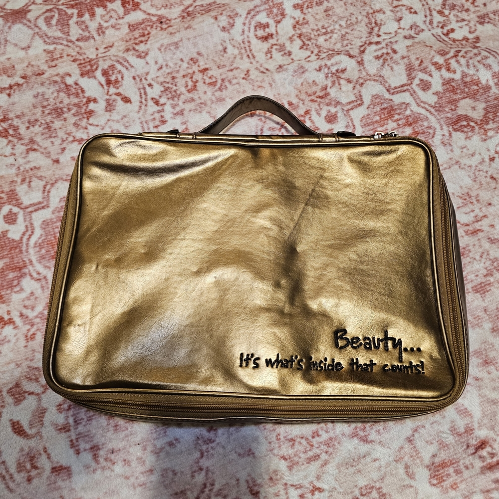 Miamica Gold Cosmetic Or Electronic Bag